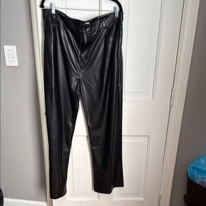 Pink Lily Black Flare Pleather Pants